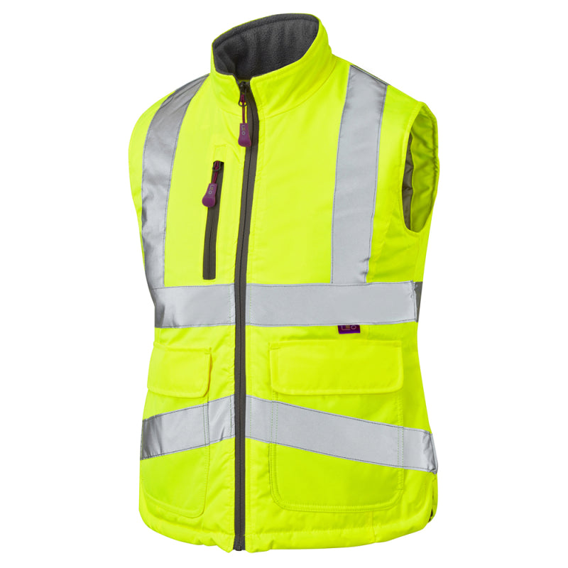 Leo SANDYMERE Hi-Vis Yellow Bodywarmer BWL01-Y-LEO
