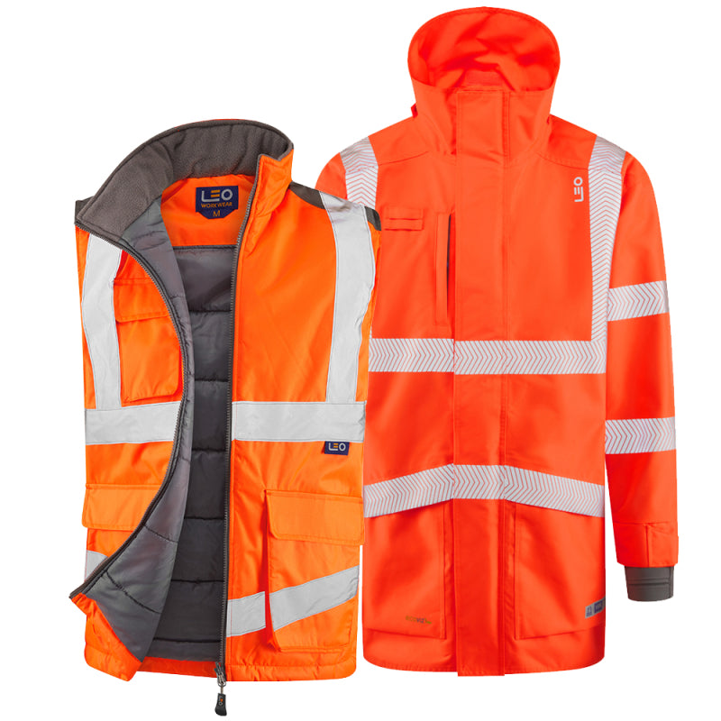 Leo CLOVELLY & TORRINGTON Hi-Vis Orange Jacket System A04/BW01-O-LEO