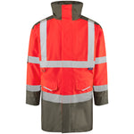 Leo TAWSTOCK Hi-Vis Red Grey Waterproof Coat A01-R/GY-LEO