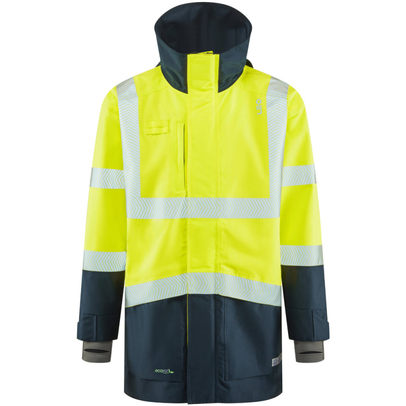 Leo CLOVELLY Hi-Vis Yellow Navy Waterproof Coat A04-Y/NV-LEO