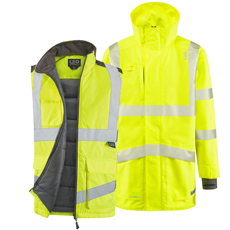 Leo CLOVELLY & TORRINGTON Hi-Vis Yellow Jacket System A04/BW01-Y-LEO