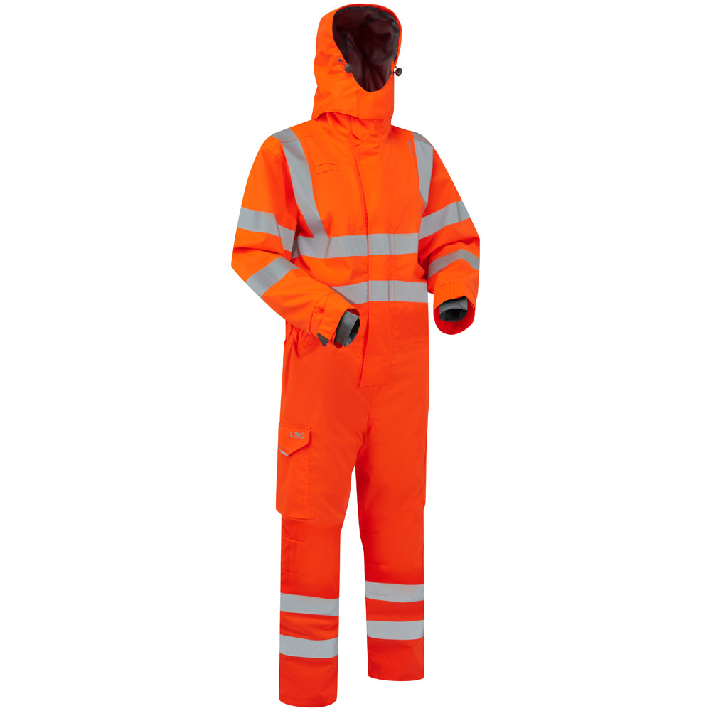 Leo WATERTOWN Hi-Vis Orange Waterproof Coverall CV02-O-LEO