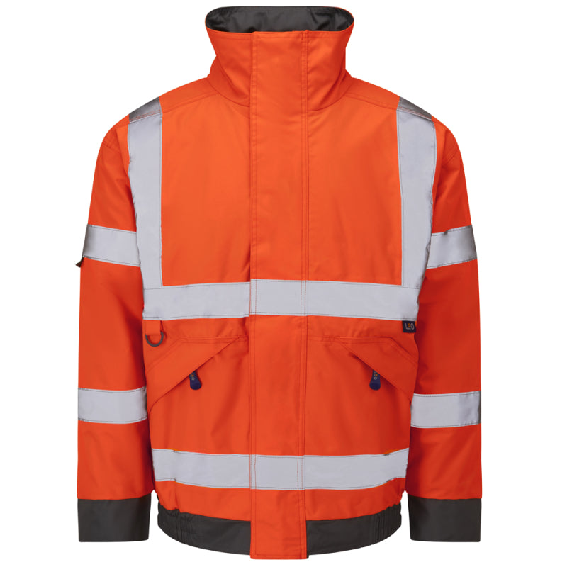 Leo CHIVENOR Hi-Vis Orange Waterproof Bomber Jacket J01-O-LEO