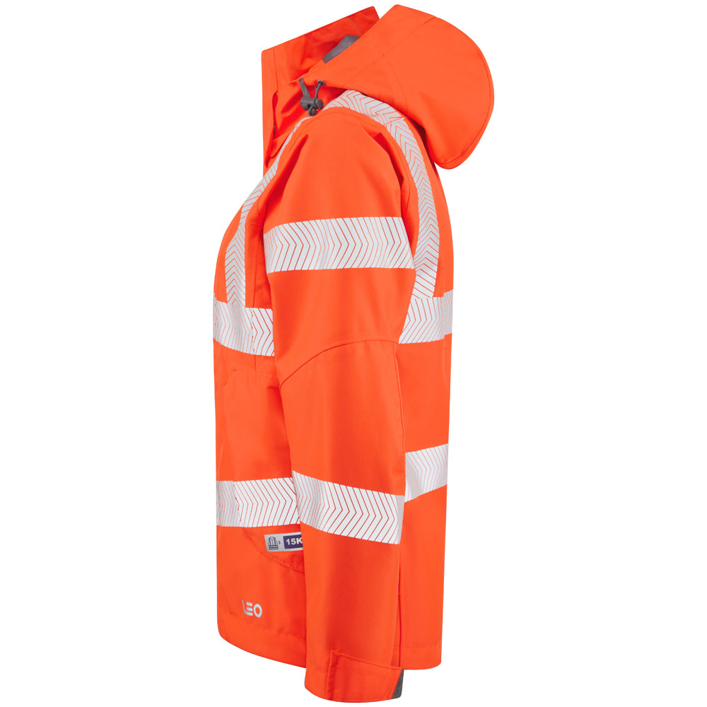 Leo ROSEMOOR Hi-Vis Orange Waterproof Jacket JL04-O-LEO