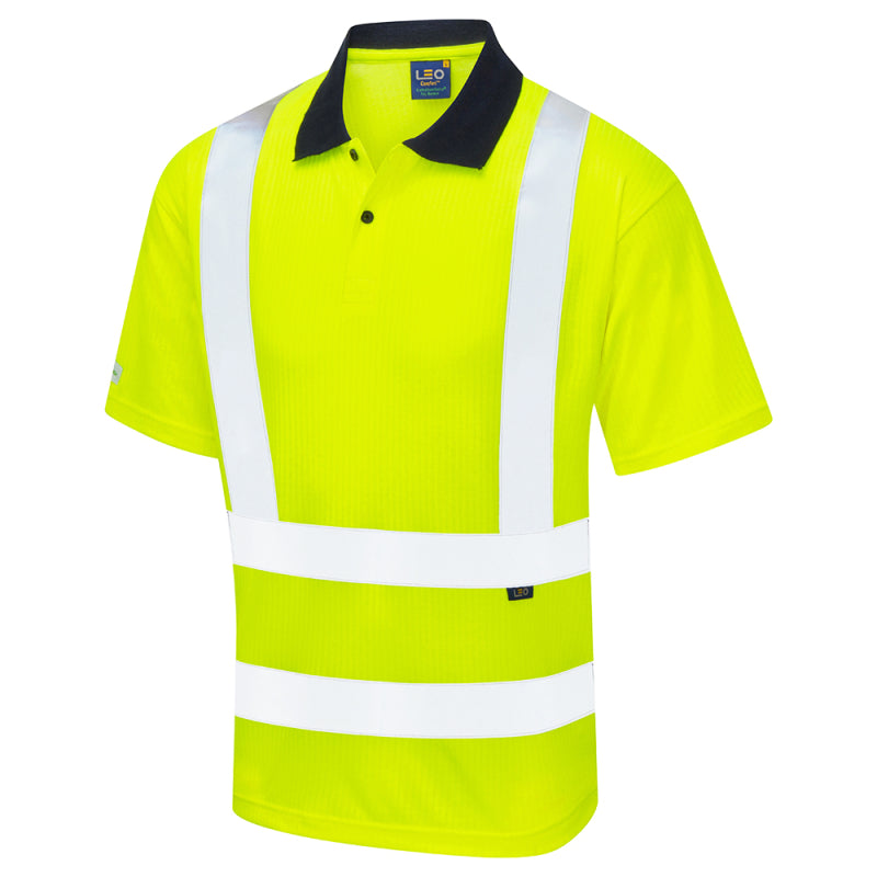 Leo CROYDE Hi-Vis Yellow Polo Shirt P01-Y-LEO