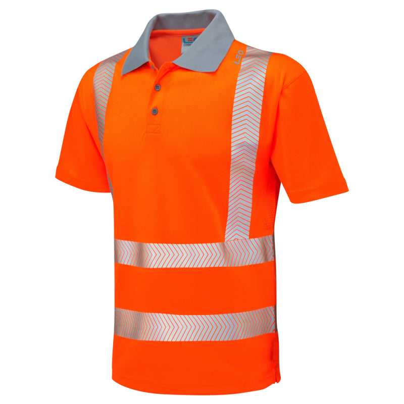 Leo WOOLACOMBE Hi-Vis Orange Polo Shirt P03-O-LEO