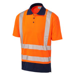 Leo MORTEHOE Hi-Vis Orange/Navy Polo Shirt P11-O/NV-LEO