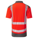 Leo PEPPERCOMBE Hi-Vis Red/Grey Polo Shirt P14-R/GY-LEO