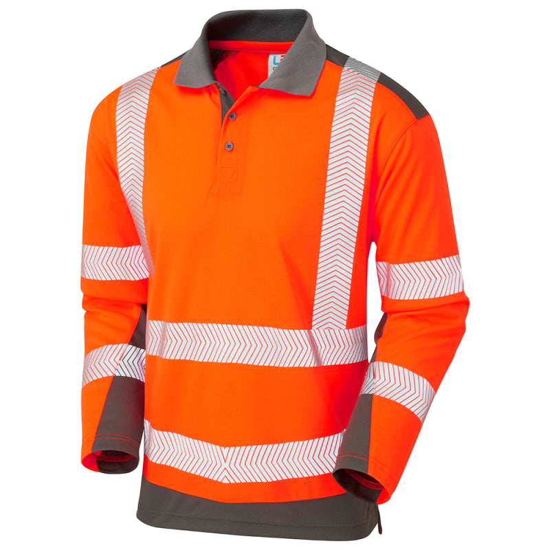 Leo WRINGCLIFF Hi-Vis Orange/Grey Polo Shirt P15-O/GY-LEO