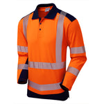 Leo WRINGCLIFF Hi-Vis Orange/Navy Polo Shirt P15-O/NV-LEO