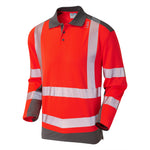 Leo WRINGCLIFF Hi-Vis Red/Grey Polo Shirt P15-R/GY-LEO