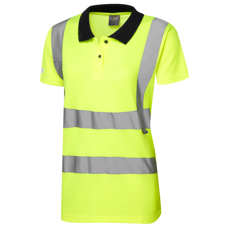 Leo LANA Women's Hi-Vis Yellow Polo Shirt PL01-Y-LEO