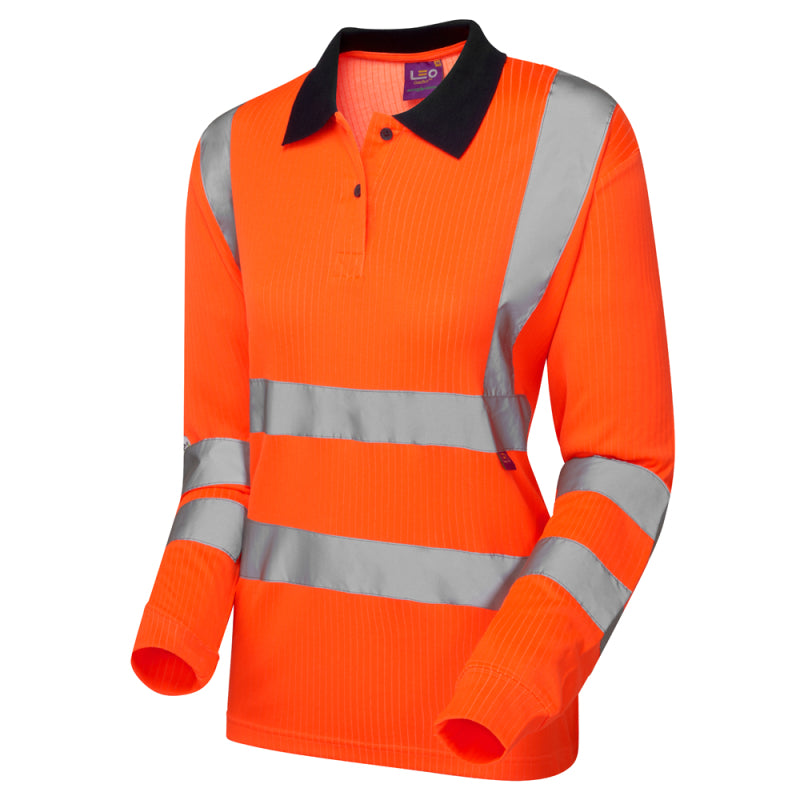 Leo BEAFORD Women's Hi-Vis Orange Polo Shirt PL05-O-LEO