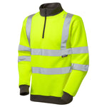 Leo BRYNSWORTHY Hi-Vis Yellow 1/4 Zip Sweatshirt SS01-Y-LEO