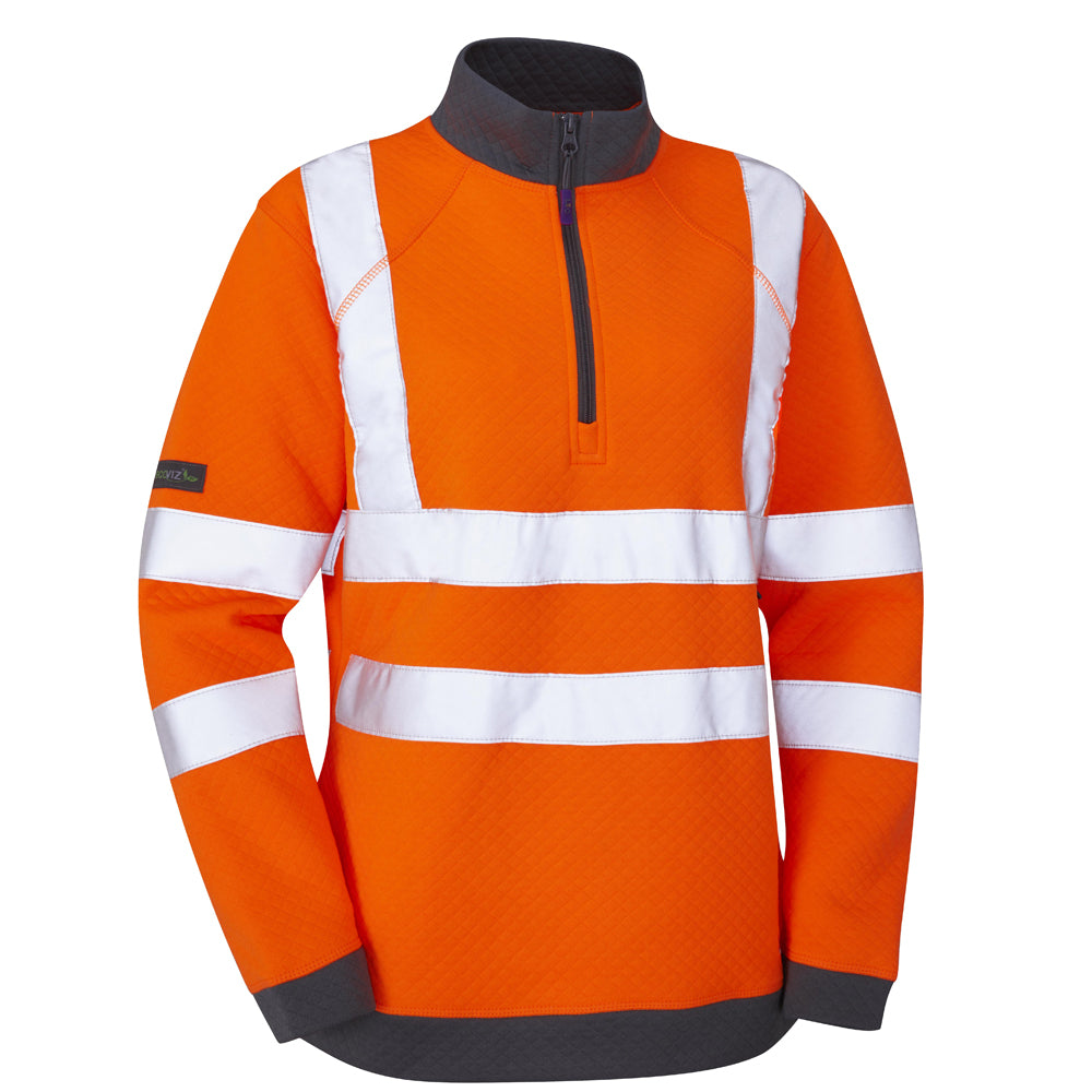 Leo ELBERRY Women's Hi-Vis Orange Zip Sweatshirt SSL01-O-LEO