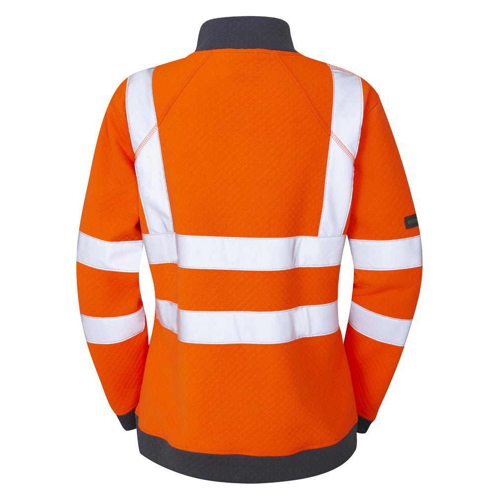 Leo ELBERRY Women's Hi-Vis Orange Zip Sweatshirt SSL01-O-LEO