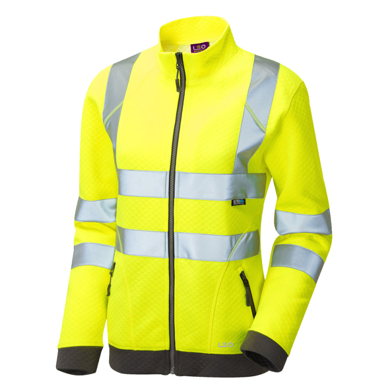 Leo HOLLICOMBE Women's Hi-Vis Yellow Zip Sweatshirt SSL03-Y-LEO