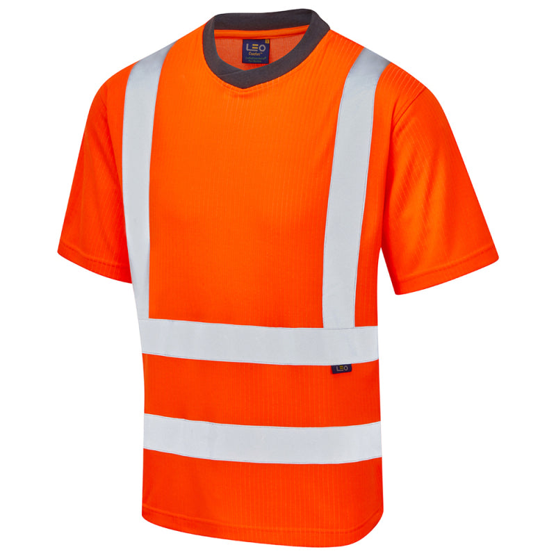 Leo NEWPORT Hi-Vis Orange T-Shirt T01-O-LEO