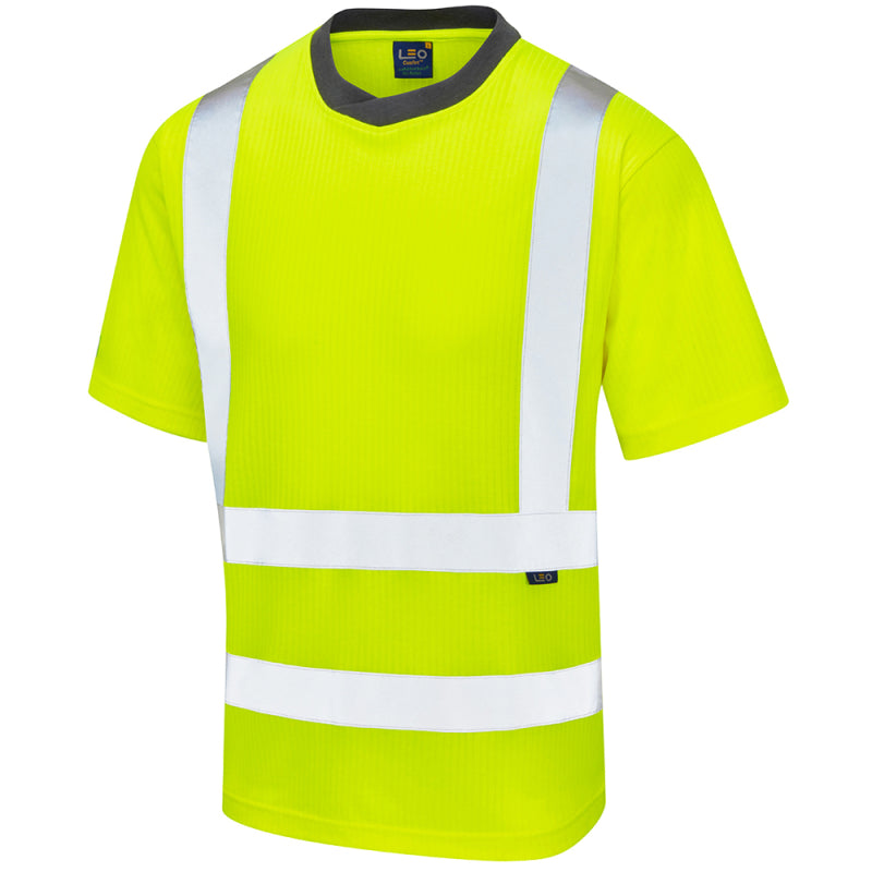 Leo NEWPORT Hi-Vis Yellow T-Shirt T01-Y-LEO