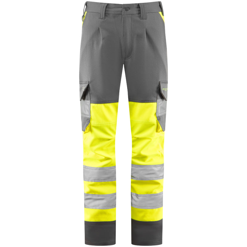 Leo BECKAMOOR Women's Hi-Vis Yellow/Grey Stretch Cargo Trousers CL04-Y/GY-LEO