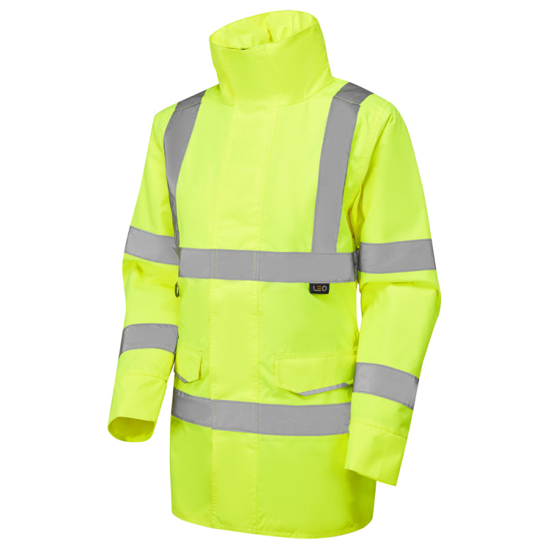 Leo CHERISTOW Hi-Vis Yellow Waterproof Coat AL01-Y-LEO