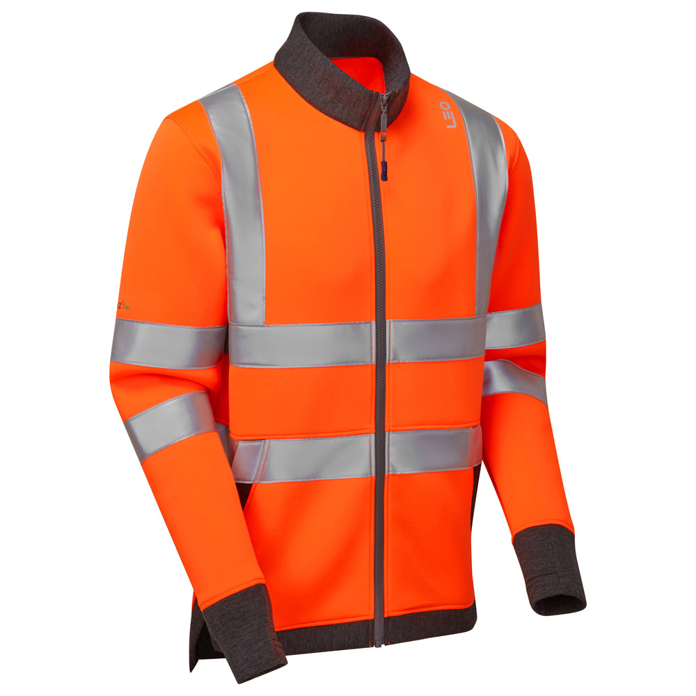 Leo ARGANITE Hi-Vis Orange Stretch Mid Layer Jacket SS07-O-LEO
