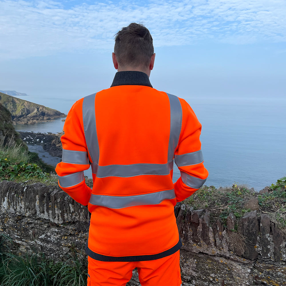 Leo ARGANITE Hi-Vis Orange Stretch Mid Layer Jacket SS07-O-LEO