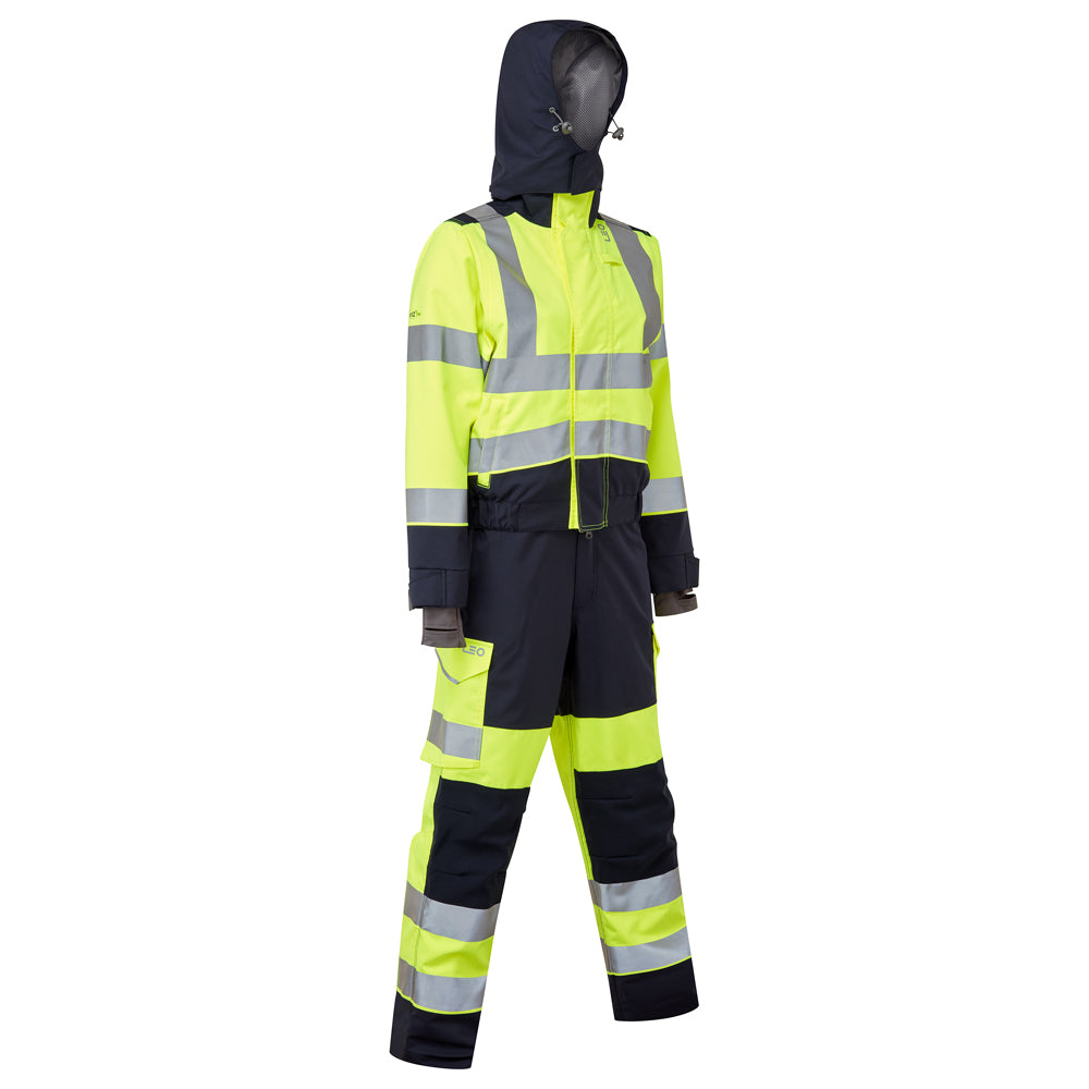 Leo HONEYCHURCH Women's Hi-Vis Yellow/Navy 2-Part Coverall CVL03-Y/NV-LEO