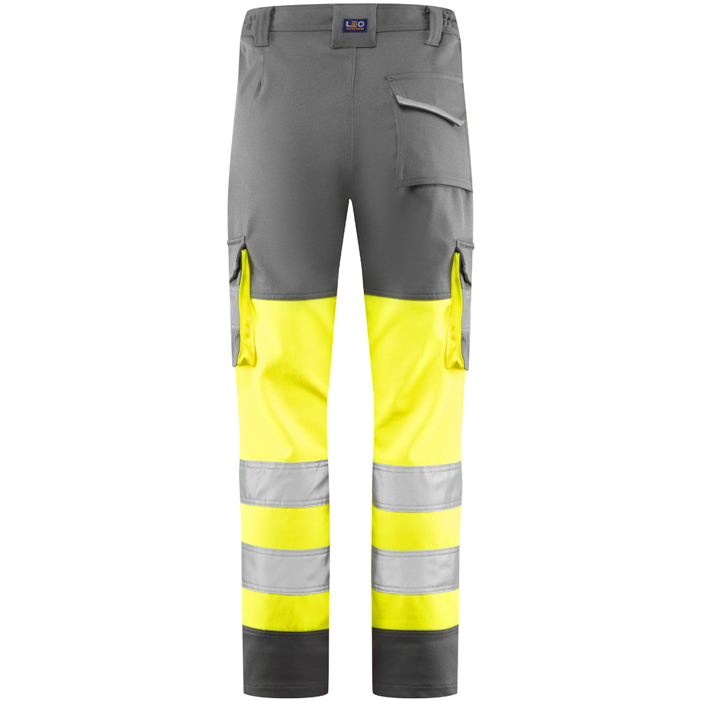 Leo BECKAMOOR Women's Hi-Vis Yellow/Grey Stretch Cargo Trousers CL04-Y/GY-LEO