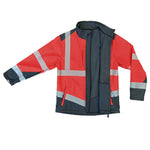 Leo BOWDEN Hi-Vis Red/Grey Softshell Jacket SJ02-R/GY-LEO