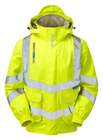 Hi-Vis Yellow Mesh Lined Bomber Jacket Waterproof P533-YEL