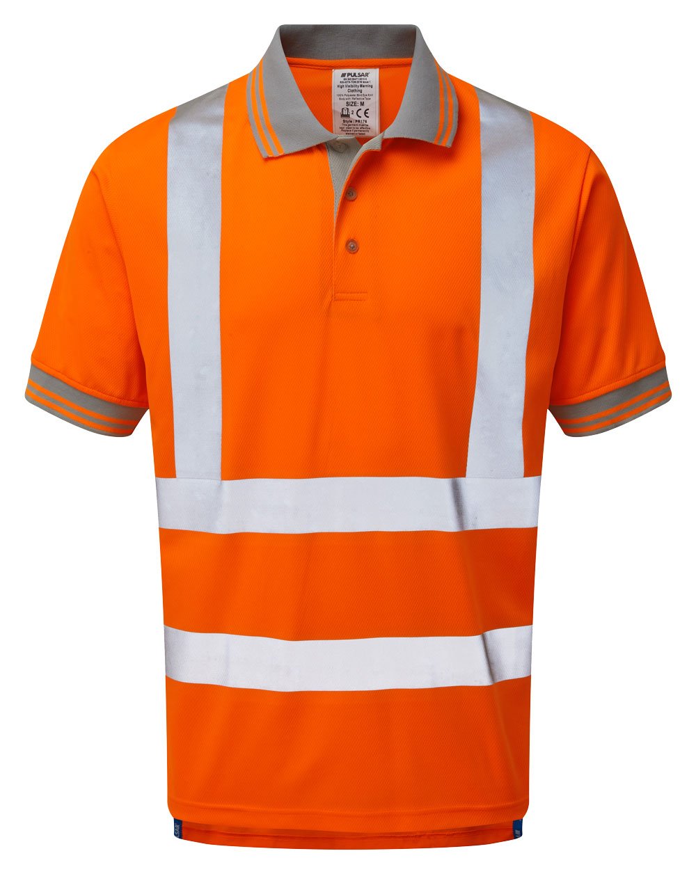 PULSAR Protect Hi-Vis Short Sleeve Polo Shirt Orange PR176-R