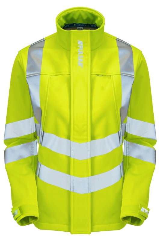 Women's Hi-Vis Yellow Softshell Jacket Windproof P706-YEL