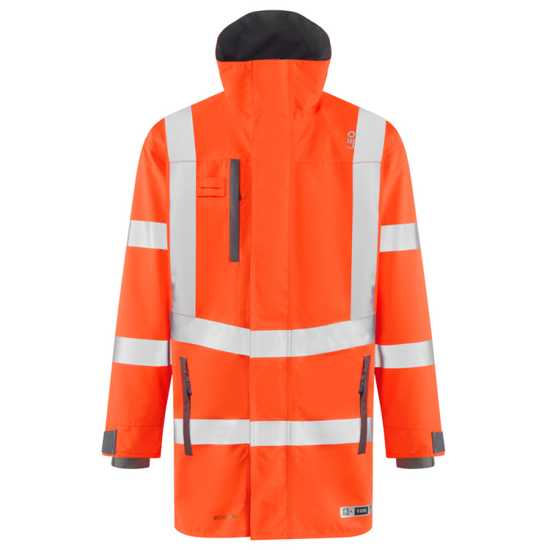 Leo EASTLEIGH Hi-Vis Orange Waterproof Coat A07-O-LEO
