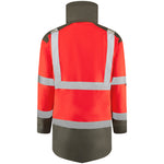 Leo TAWSTOCK Hi-Vis Red Grey Waterproof Coat A01-R/GY-LEO