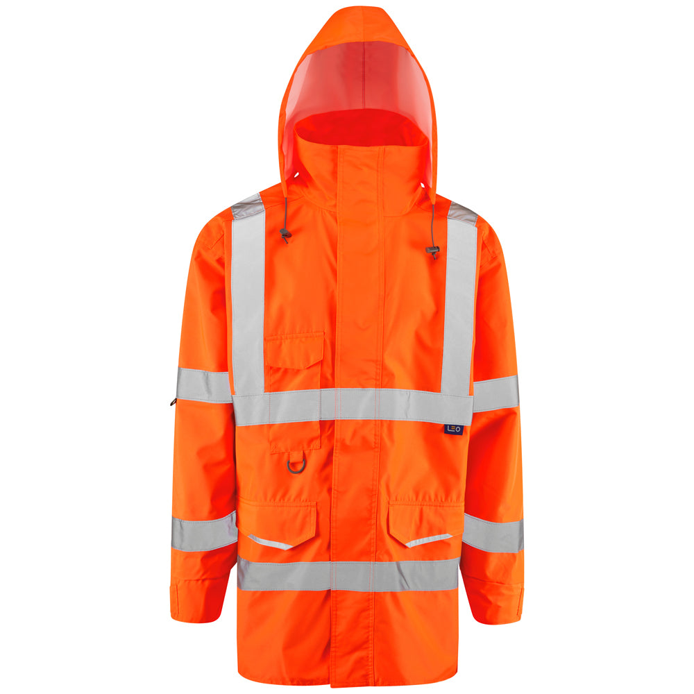 Leo TORRIDGE Hi-Vis Orange Waterproof Coat A06-O-LEO