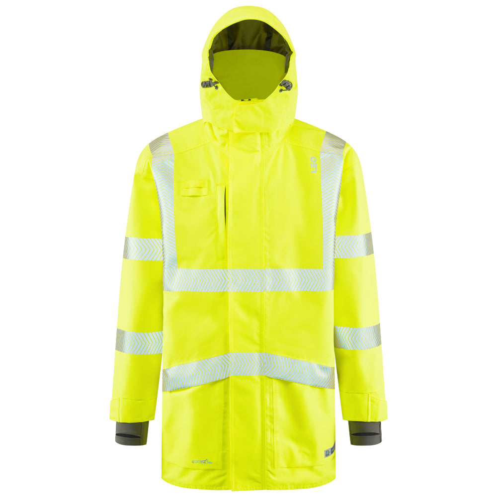 Leo CLOVELLY Hi-Vis Yellow Waterproof Coat A04-Y-LEO