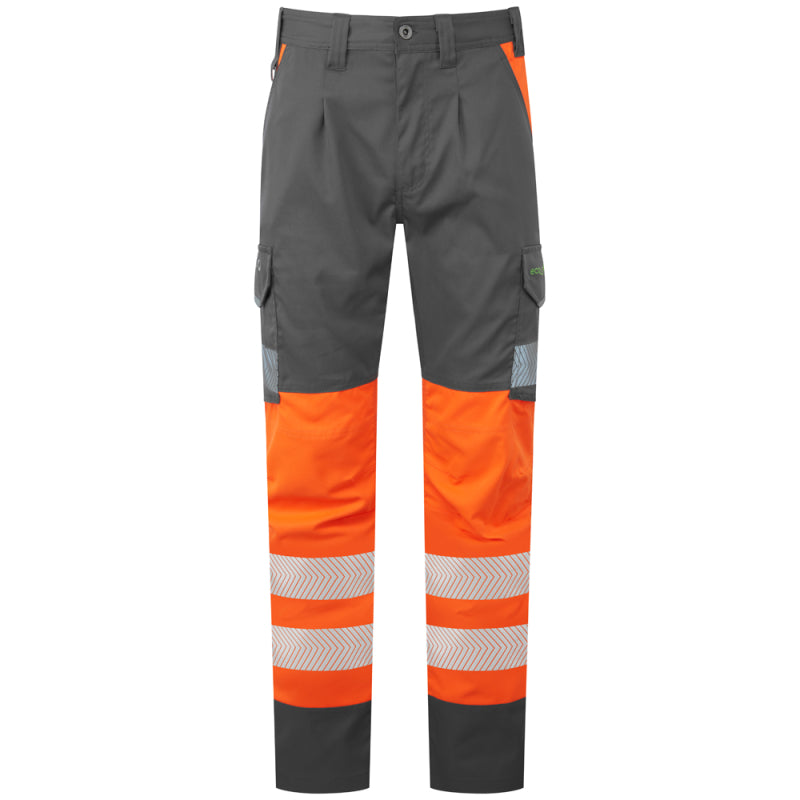 Leo WINSFORD Hi-Vis Orange Grey Stretch Work Trousers Class 1 CT05-O/GY-LEO