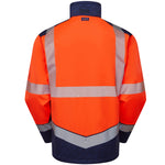 Leo BOWDEN Hi-Vis Orange/Navy Print Softshell Jacket SJ02-O/NP-LEO