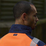 Leo BOWDEN Hi-Vis Orange/Navy Print Softshell Jacket SJ02-O/NP-LEO