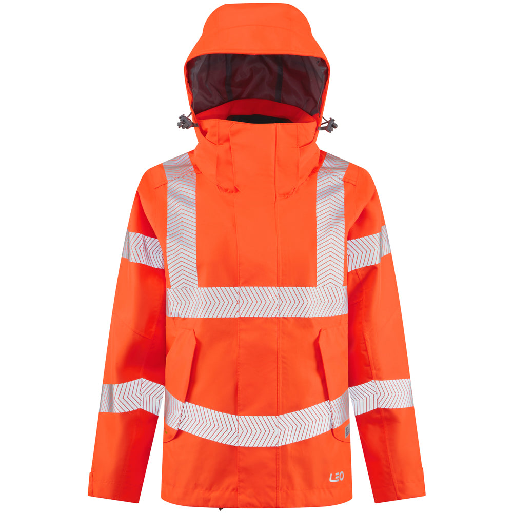 Leo ROSEMOOR Hi-Vis Orange Waterproof Jacket JL04-O-LEO