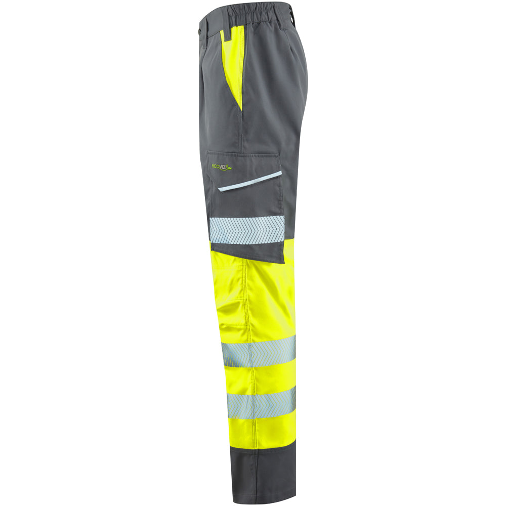 Leo WINSFORD Hi-Vis Yellow Grey Stretch Work Trousers Class 1 CT05-Y/GY-LEO