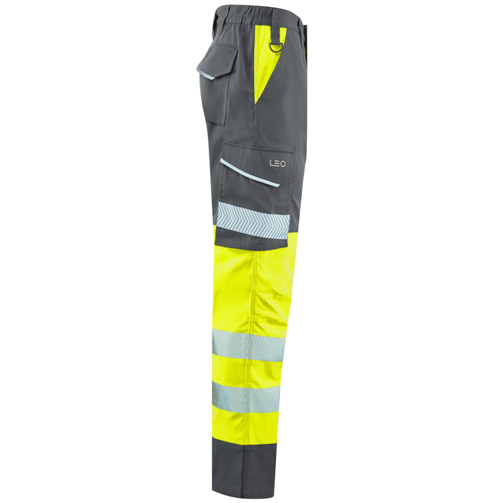 Leo WINSFORD Hi-Vis Yellow Grey Stretch Work Trousers Class 1 CT05-Y/GY-LEO