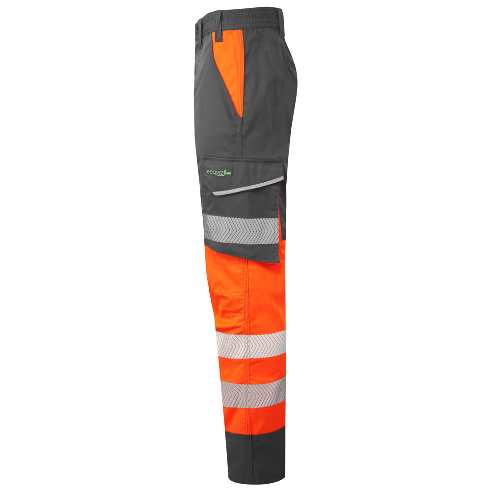 Leo WINSFORD Hi-Vis Orange Grey Stretch Work Trousers Class 1 CT05-O/GY-LEO