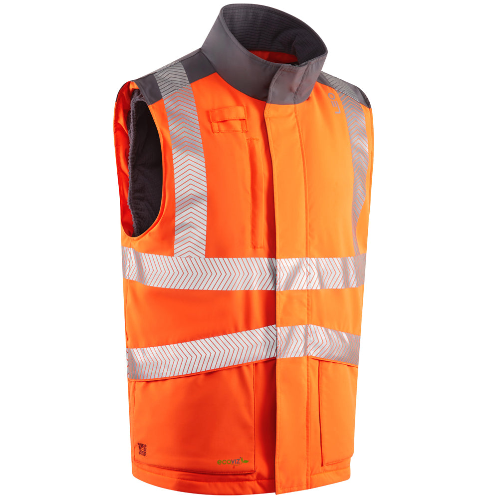 Leo HALSINGER Hi-Vis Orange Bodywarmer BW02-O-LEO