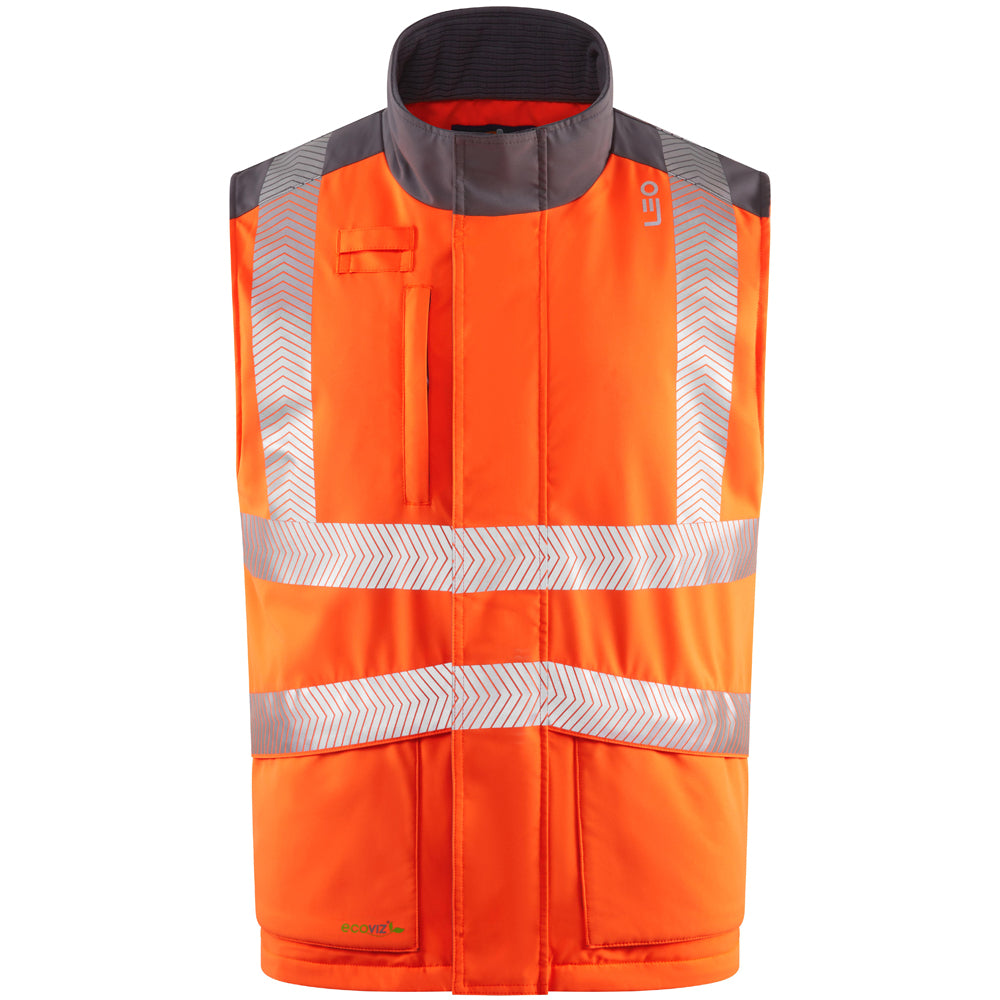 Leo HALSINGER Hi-Vis Orange Bodywarmer BW02-O-LEO