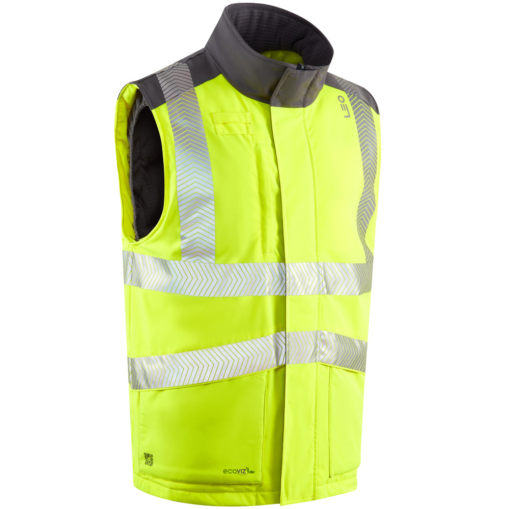 Leo HALSINGER Hi-Vis Yellow Bodywarmer BW02-Y-LEO