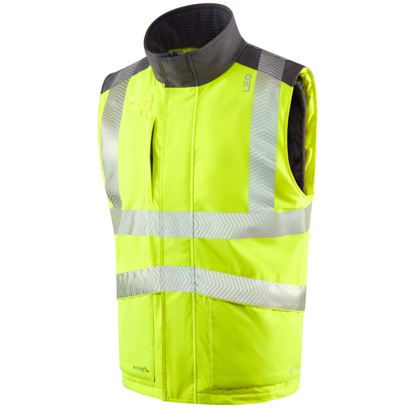 Leo HALSINGER Hi-Vis Yellow Bodywarmer BW02-Y-LEO
