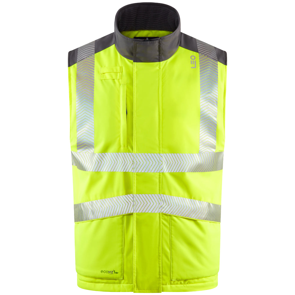 Leo HALSINGER Hi-Vis Yellow Bodywarmer BW02-Y-LEO
