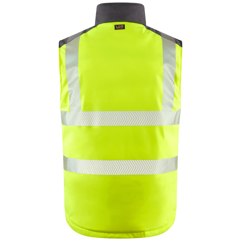 Leo HALSINGER Hi-Vis Yellow Bodywarmer BW02-Y-LEO